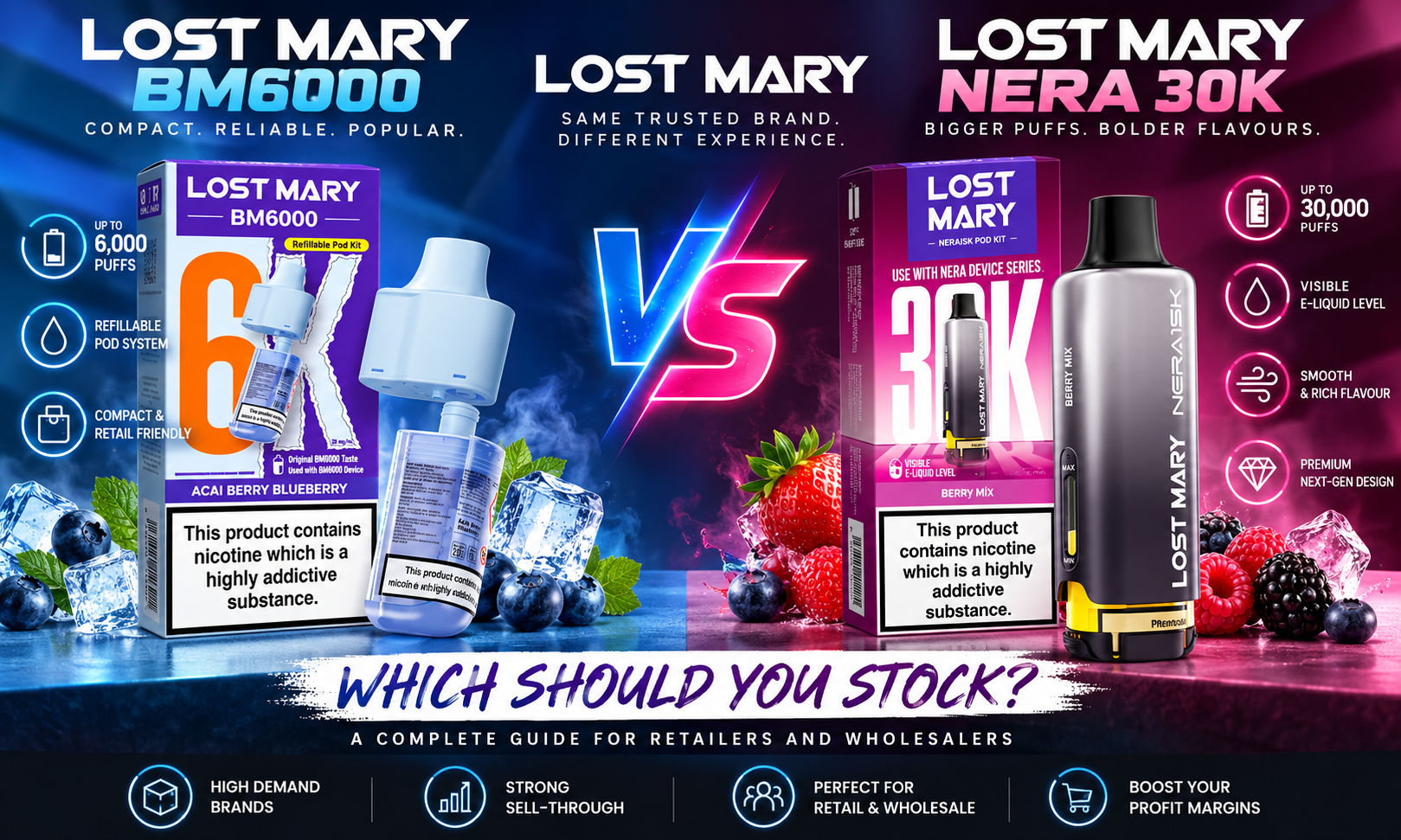 Lost Mary BM6000 vs Lost Mary Nera 30K
