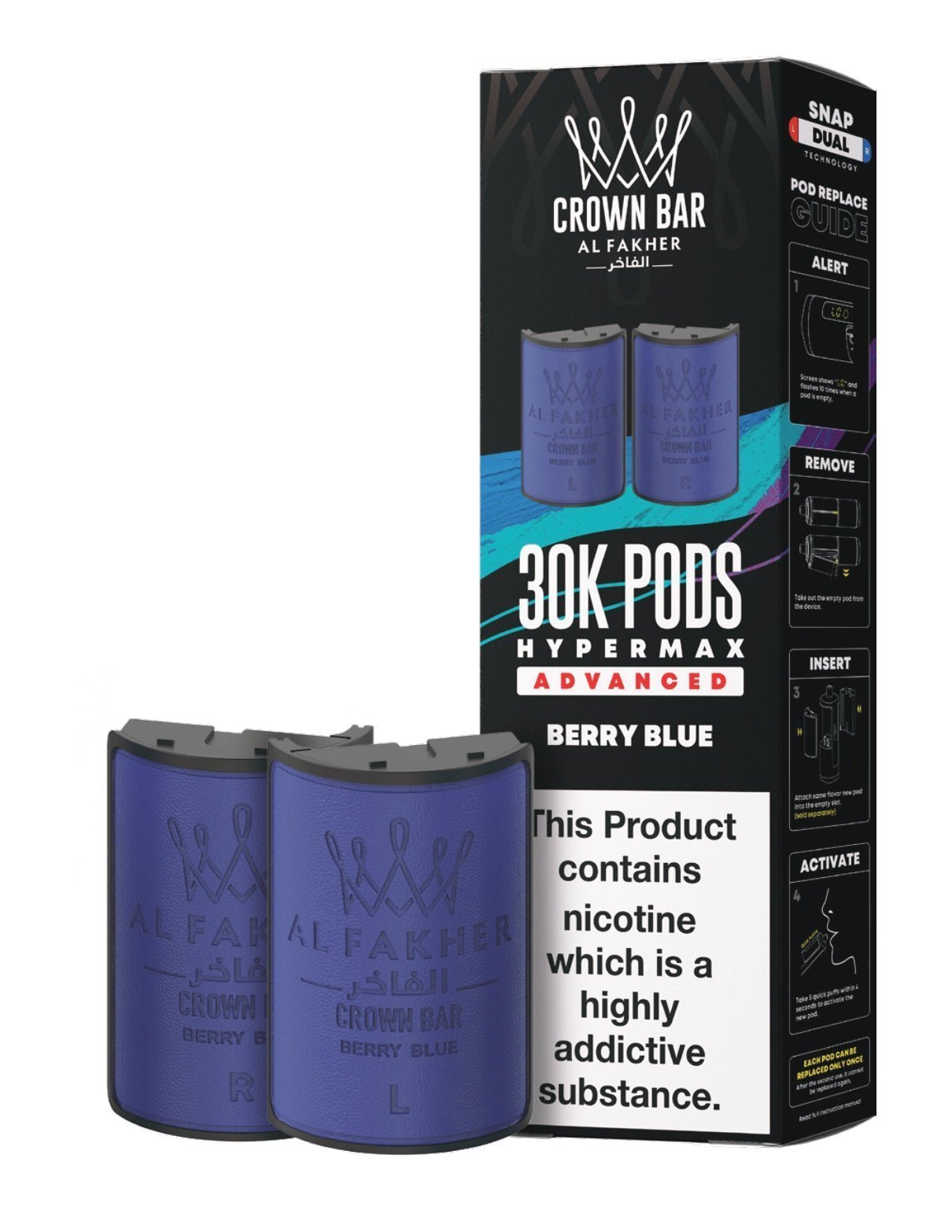 Al Fakher 30k Crown Bar Hypermax Refill Pods 5 Pack - Wholesale Price ! Al Fakher 30k Crown Bar Hypermax Refill Pods 5 Pack - Wholesale Price !