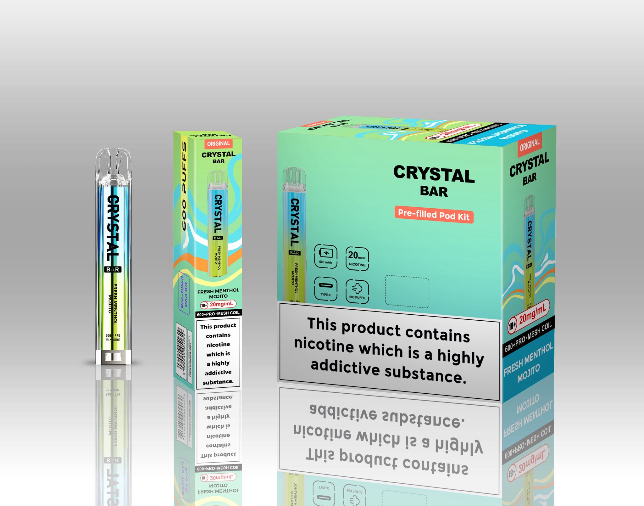 Crystal Bar Original 600 Pre-Filled Pod Kit