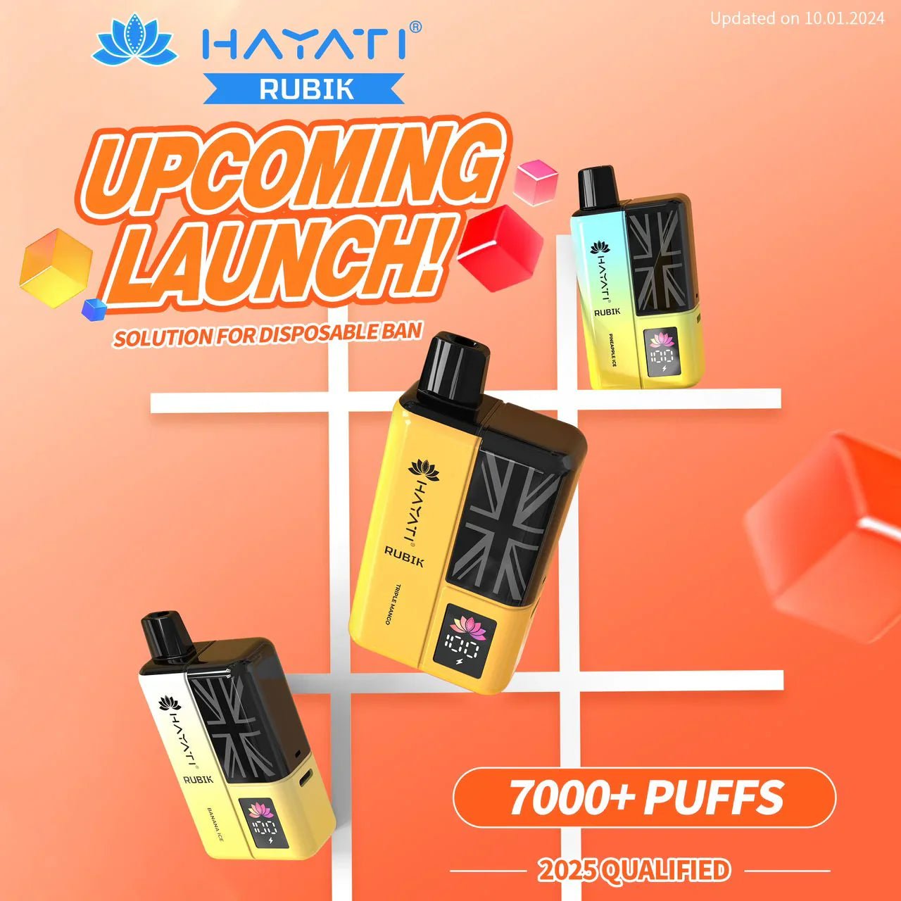 Hayati Rubik 7000 Prefilled Vapes | 5-Pack Rechargeable Kits Hayati Rubik 7000 Prefilled Vapes | 5-Pack Rechargeable Kits