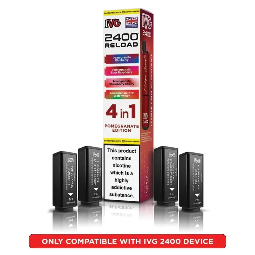 Buy Now IVG 2400 Reload 4 in 1 Prefilled Pods | Pack of 5 | Replacement Vape Pods Buy Now IVG 2400 Reload 4 in 1 Prefilled Pods | Pack of 5 | Replacement Vape Pods