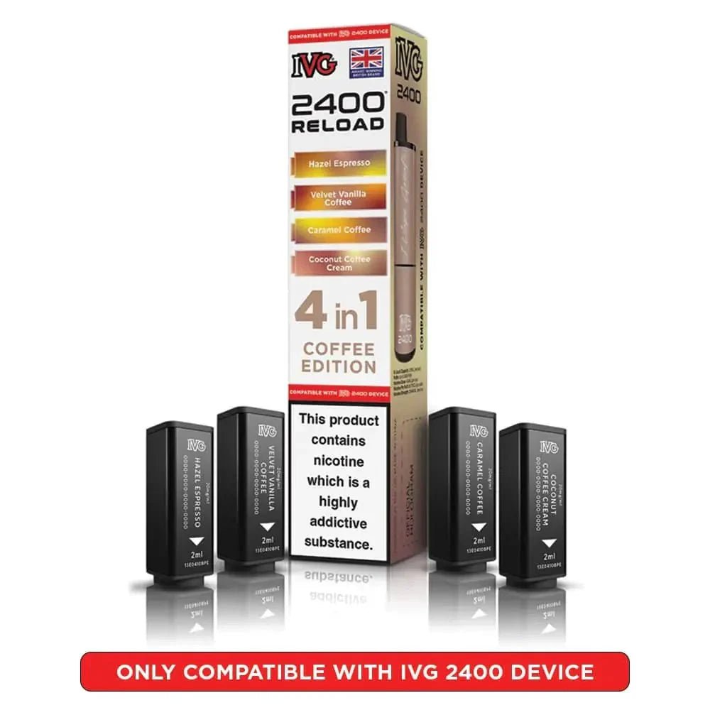 Buy Now IVG 2400 Reload 4 in 1 Prefilled Pods | Pack of 5 | Replacement Vape Pods Buy Now IVG 2400 Reload 4 in 1 Prefilled Pods | Pack of 5 | Replacement Vape Pods